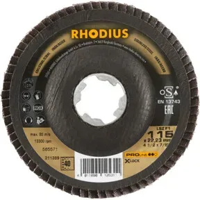 RHODIUS PROline LSZ F1 X-LOCK Fächerschleifscheibe 115 x 22,23 mm K40