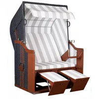 DeVries Strandkorb Profi Ostsee Poel PVC Anthrazit Des. 989