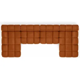 kaiser möbel Ecksofa U-Form XL, Stoff Velours Salvador, Braun, Selia U XL - Braun