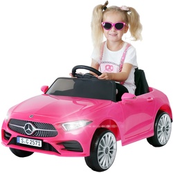 Kinder-Elektroauto Mercedes-Benz CLS 350 Coupé, lizenziert, 2 x 20 Watt Motoren, LED-Scheinwerfer (Pink)