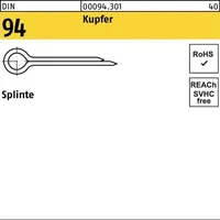 Industrial Quality Supplies DIN 94/ISO 1234 Splinte Kupfer 4 x 25 Cu S