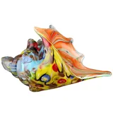 Gilde Glas Art Dekoobjekt Muschel aus Glas - Mehrfarbig - Höhe 21cm x Breite 21cm - Tischdekoration