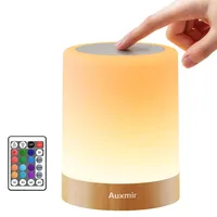 Auxmir Nachttischlampe Touch Dimmbar, 3000mAh Nachtlicht Kinder mit 5