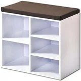 Hti-Living Garderobenbank 5 Fächer 1-tlg. 100 x 45 x 35 cm weiß / weiß