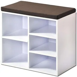 Hti-Living Garderobenbank 5 Fächer 1-tlg. 100 x 45 x 35 cm weiß / weiß
