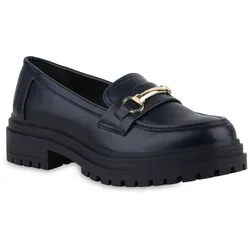 Damen Plateauschuhe in Dunkelblau