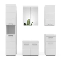 Vicco Badmöbel-Set Luna Weiß 5 Teile