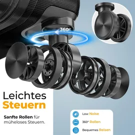Kesser KESSER® Reisekoffer Koffer ABS Hartschalenkoffer mit Zahlenschloss, Kofferwaage & Reisebrieftasche 360° Rollen Koffer für Business Reise Trolley
