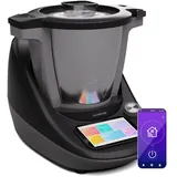 Klarstein Küchenmaschine, Knetmaschine mit 4,7L Schüssel, 1700W Profi-Küchenmaschine mit Fleischwolf, 4-in-1 Universal Küchenmaschine mit 10 St... - Schwarz