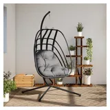 vidaXL Hängesessel mit Ständer Anthrazit Stahl