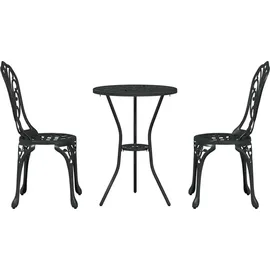 vidaXL Garten Bistro Set 3 pcs Schwarz Aluminium vidaXL