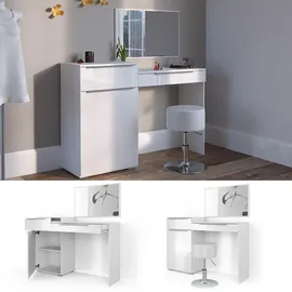 Vicco Schminktisch Lilli Weiß 190 cm mit Hocker