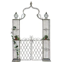 DanDiBo Rosenbogen mit Tor Pforte 110241 aus Metall Schmiedeeisen 274x172 cm Gartentor