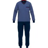 GÖTZBURG Herren Schlafanzug lang - Pyjama Pyjama Casual Bequem sitzend, Blau, (54)