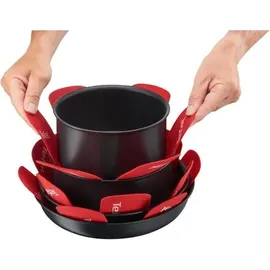 Tefal K22030 Pfannenschoner 4er-Set 4 Teile, rot / weiß (Kochgeschirr)
