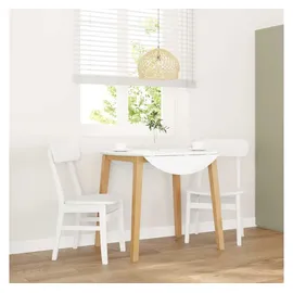 vidaXL Esszimmerstuhl Massivholz weiß 2er Set