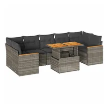 vidaXL Garten-Sofagarnitur 8-tlg. grau Akazie