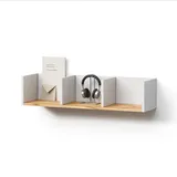 livinity® Bücherregal 90 x 20 x 24 cm Weiß/Goldkraft Eiche