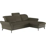 sit&more Ecksofa »Leandro L-Form«, Wahlweise mit Bett-, Kopfteil - und Armlehnfunktion, sowie Bettkasten grün