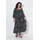 Ulla Popken Damen große Größen Übergrößen Plus Size Midikleid, A-Linie, Carré-Ausschnitt, 3/4-Arm schwarz 46+ 847810100-46+ - 46-48