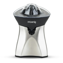 H.Koenig AGR60 Zitruspresse elektrisch / 2 Presskegel / Tropfstopp / 60 W / Edelstahl / silber