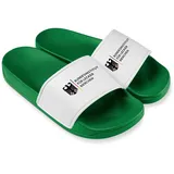 Bundesinstitut für lecker Bierchen Badelatschen - Lustige Herren Schlappen - Bier-Geschenk Männer, Papa - Witzige Hausschuhe (Grün, EU Schuhgrößensystem, Erwachsene, Herren, Numerisch, M, 47) - 47 EU