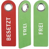 Relaxdays 24 x Türschild Besetzt Frei', Weiß,Grün,Rot