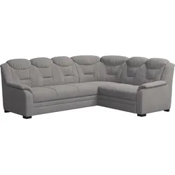 Ecksofa COTTA "Marcus L-Form", silber, B:263cm H:99cm T:211cm, 100% Polyester, Sofas, Bequemes Ecksofa in klassischem Design mit hoher Rückenlehne