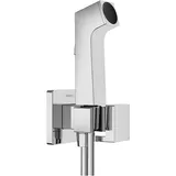 Hansgrohe Bidette Handbrause 1jet E EcoSmart für Kaltwasser, mit Brausehalter und Brauseschlauch, eckiges Design, 29231000