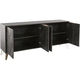 LEONIQUE Sideboard »Nanterie«, Kommode mit Fischgrätenmuster, Breite 176,5 cm grau