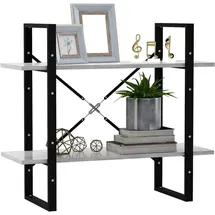 vidaXL Bücherregal 2 Fächer 80 x 30 x 70 cm Betongrau