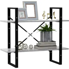 vidaXL Bücherregal 2 Fächer 80 x 30 x 70 cm Betongrau