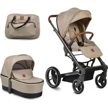 Cangaroo Kombikinderwagen Icon 2 in 1 Sportsitz Babywanne Wickeltasche PU-Räder beige