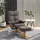Homcom Relaxsessel Kunstleder 80 x 99 x 86 cm Braun mit Hocker