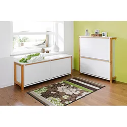 Schuhkipper ANDAS, braun (weiß, eiche), B:120cm H:48cm T:37cm, Sideboards, im Skandinavischen Design