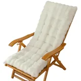 HONGYEMY Liegenauflage Schaukelstuhl-Plüschkissen, Outdoor-Gartenstuhlkissen, rutschfeste Hochlehner-Stuhlpolster, Sonnenliegen-Kissen Deckchair Auflage(White,40x100CM)