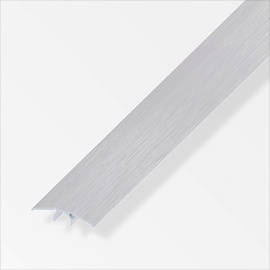 alfer Übergangs-Profil 1 m, 33 mm Aluminium eloxiert gebürstet grau, grau