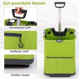 Costway Einkaufstrolley Grün 50L