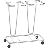 kaiserkraft | Wertstoff-Müllsackständer ohne Deckel | für Volumen 2 x 70 l | Fahrgestell | Stahlrohr pulverbeschichtet