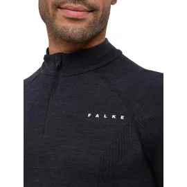 Falke Wool-Tech Zip Neck Long sleeve Shirt schwarz L