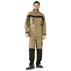 Wetter- und Kälteschutz-Fleecejacke Plaline 2704 sand/schwarz, Größe 3XL - schwarz - 3XL