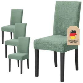 Intirilife Stuhlhusse Gemustert Hell Grün 38 - 45 cm Sitzfläche und 45 - 65 cm Lehnenhöhe 4er Set