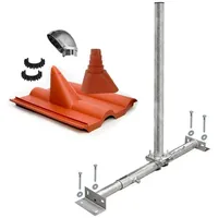 PremiumX Dachsparrenhalter Satellitenschüssel Montage Set Sparrenhalter feuerverzinkt Frankfurter Dachziegel