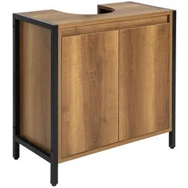 SoBuy Waschbeckenunterschrank 2 Türen 60 x 60 x 30 cm Braun