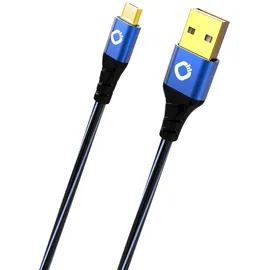 Oehlbach USB Plus Micro - USB-Kabel für Android - USB Typ A 2.0 zu MicroB - PVC-Mantel - OFC, blau/schwarz - 5m
