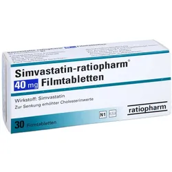 SIMVASTATIN-ratiopharm 40 mg Filmtabletten 30 St