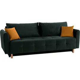 INOSIGN Schlafsofa »Nordic«, mit Federkern und Metallbeinen, Steppung im Sitzbereich grün