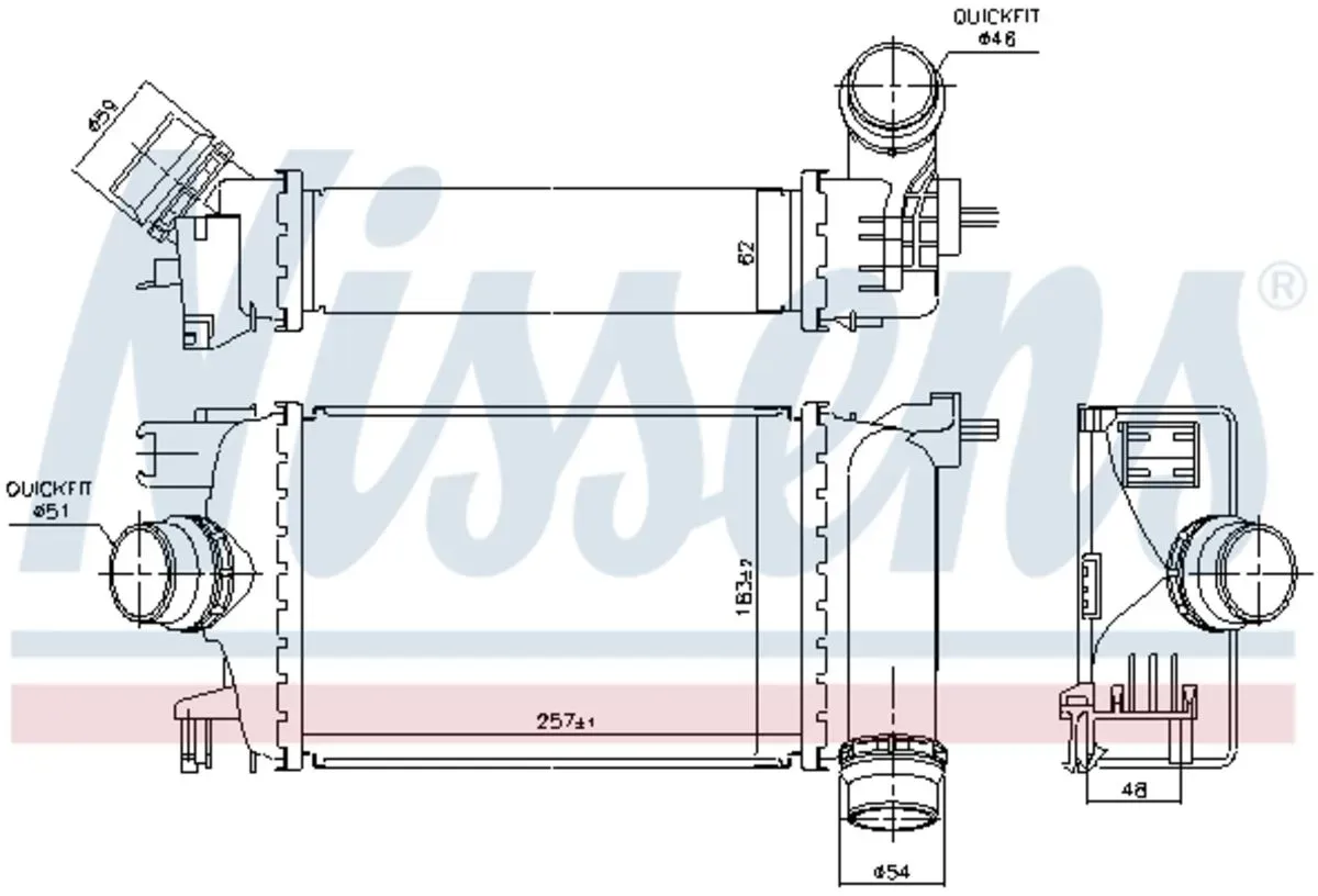 Radiador de baja temperatura, intercooler NISSENS 961583