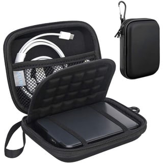 Lacdo Externe Festplattentasche Hard Drive Case für Western Digital WD Elements/WD My Passport Ultra/WD Game Drive 2.5 Zoll HDD 500GB 1TB 2TB 3TB 4TB 5TB Eva Schutzhülle Stoßfest Wasserdicht, Schwarz