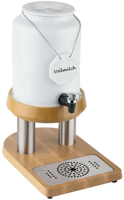 Preisvergleich Produktbild APS Milchspender - Edelstahl, Holz, Porzellan - 4 L